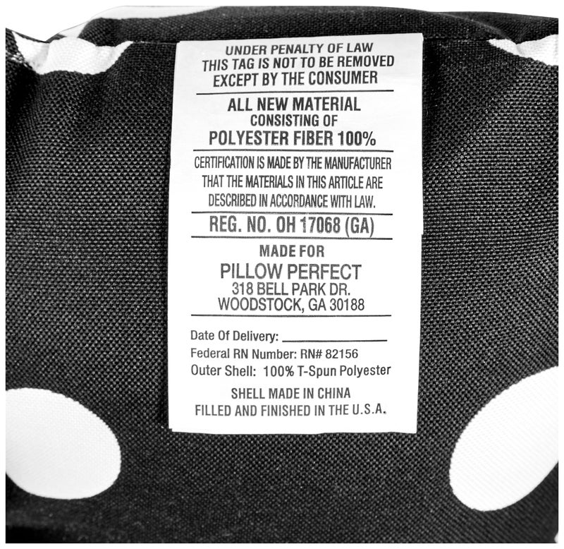Pillow Perfect Outdoor/Indoor Polka Dot Black Tufted Seat Cushions (Square Back), 19" x 19", Black, 2 Count - Image 2